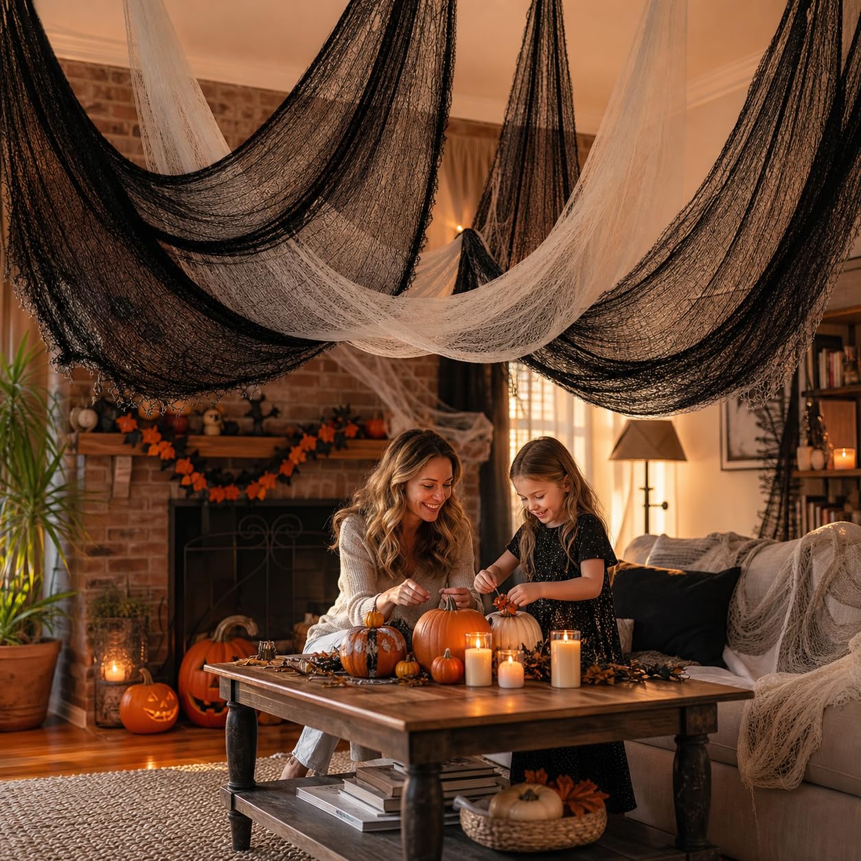 Land Guard Halloween Gauze Cloth hanging from a doorway