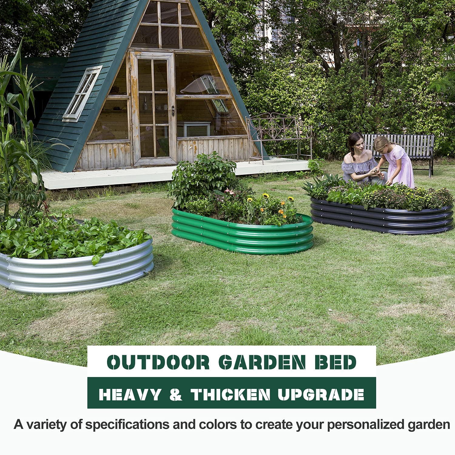 Land Guard raised garden bed showing the open base design
