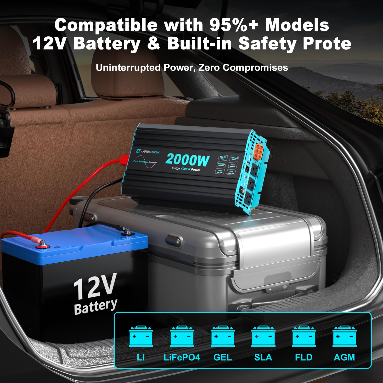 LANDERPOW inverter in a camping environment