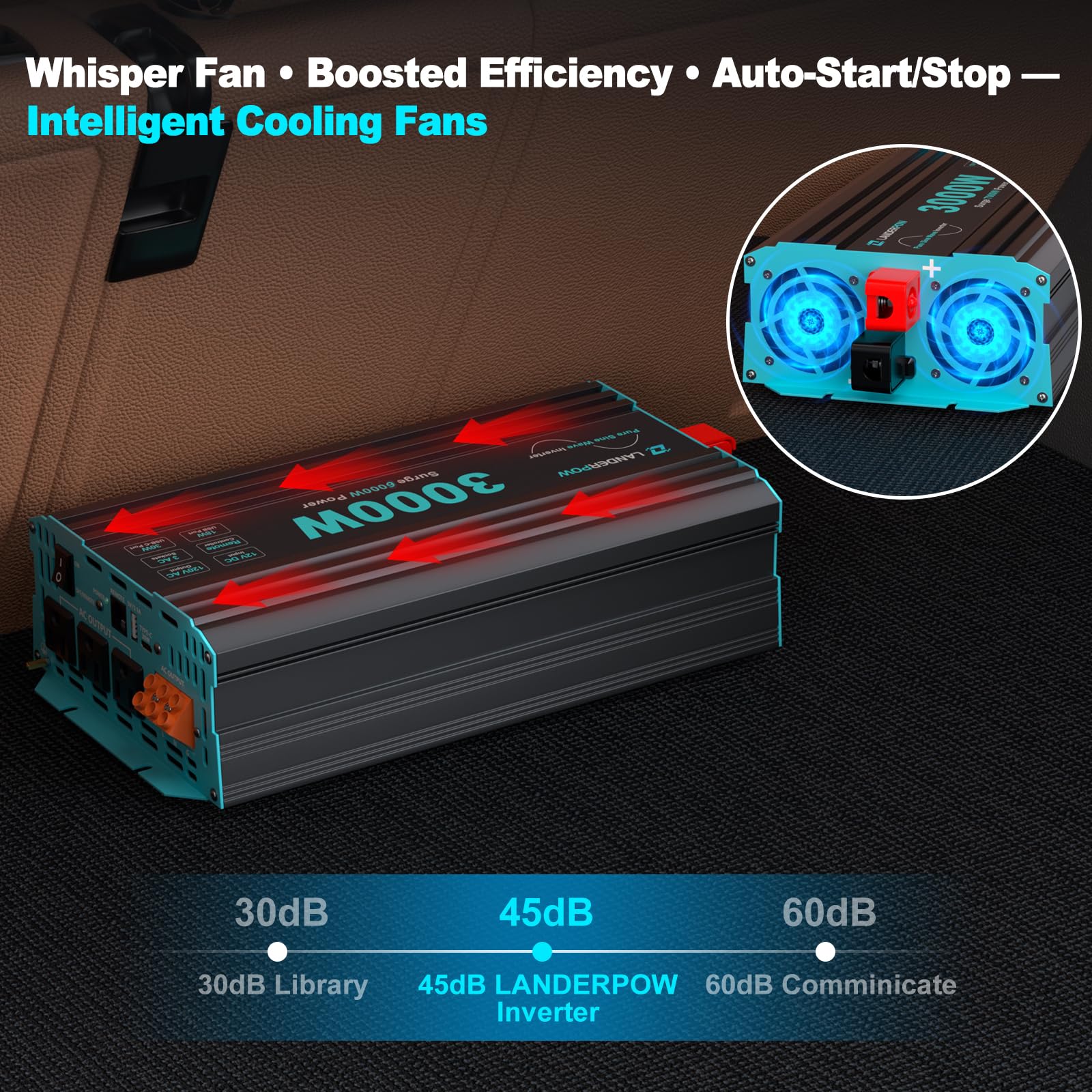 LANDERPOW inverter side view with cooling vents