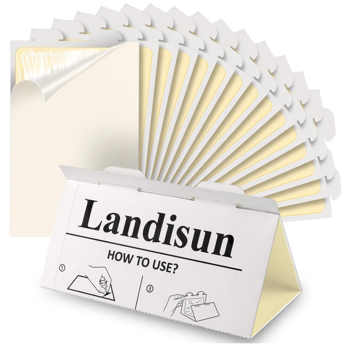 Landisun Mouse Rat Trap pack of 12, white adhesive traps