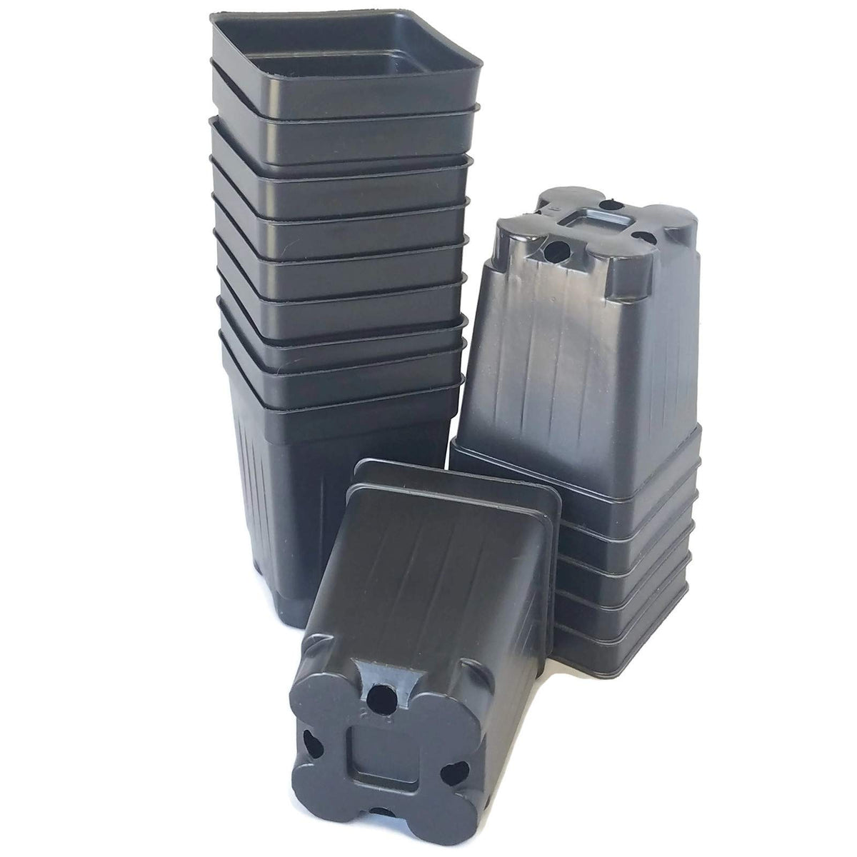 Landmark Plastics 100-pack black nursery pots front view