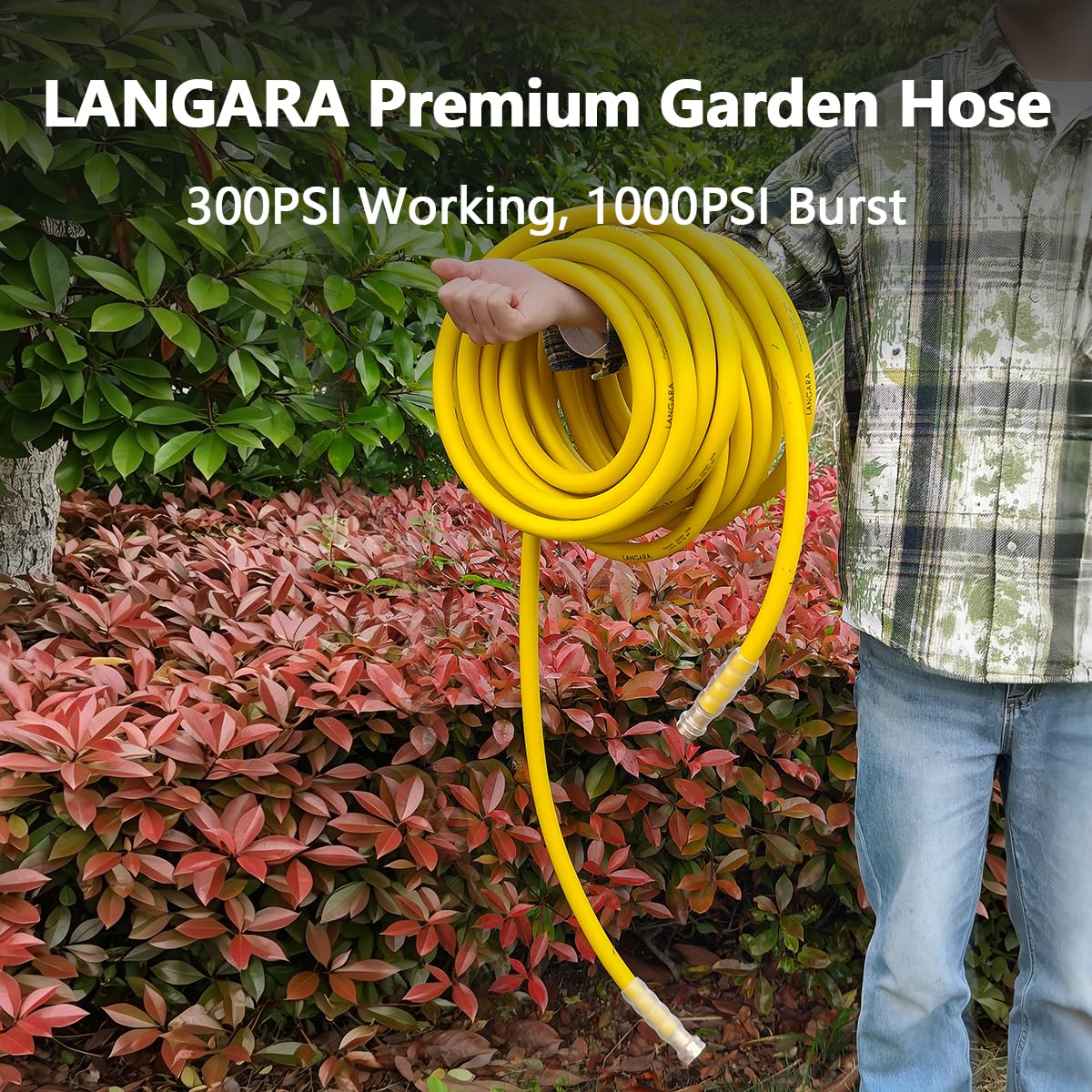 LANGARA garden hose displaying its durable construction