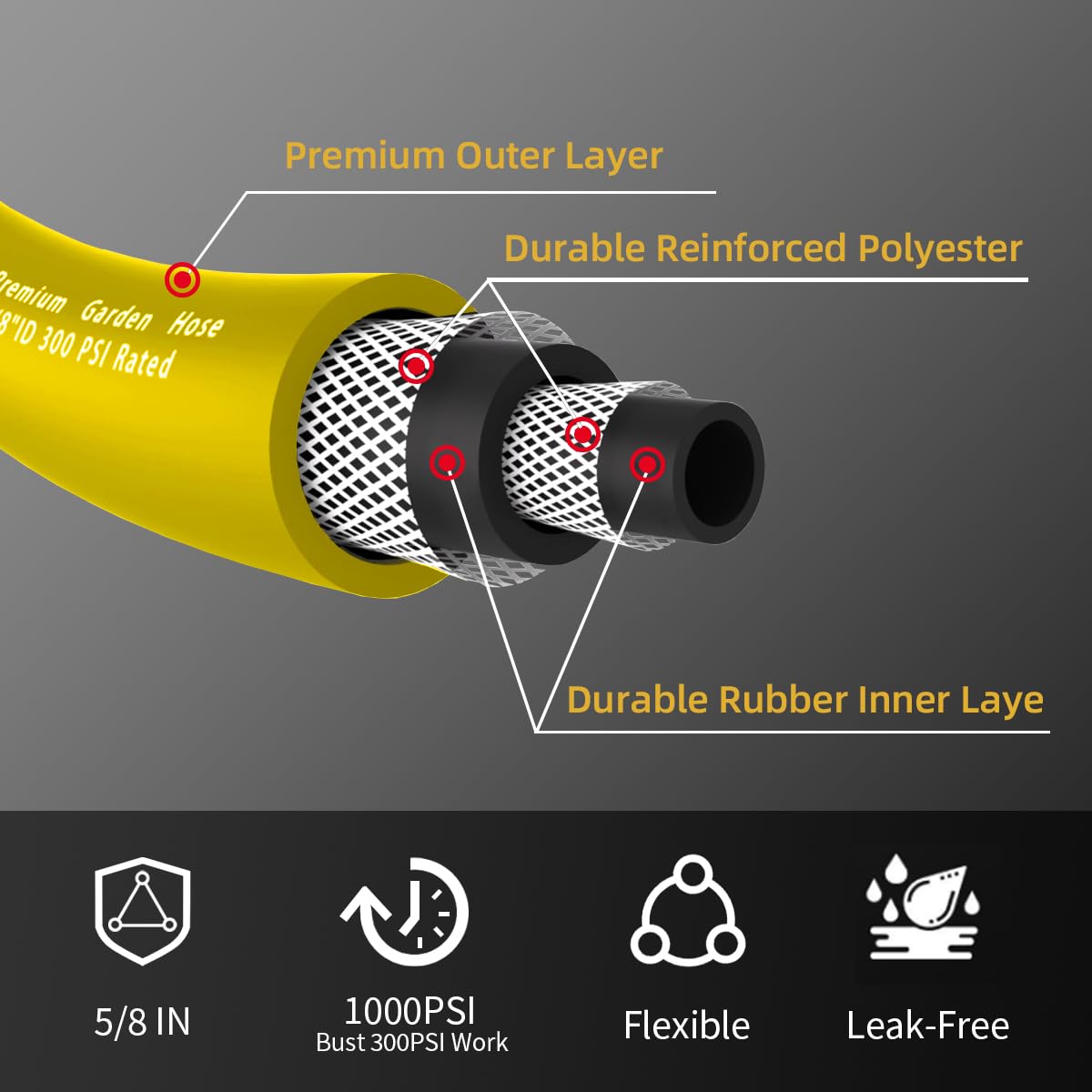 LANGARA garden hose with transparent swivel handle close-up