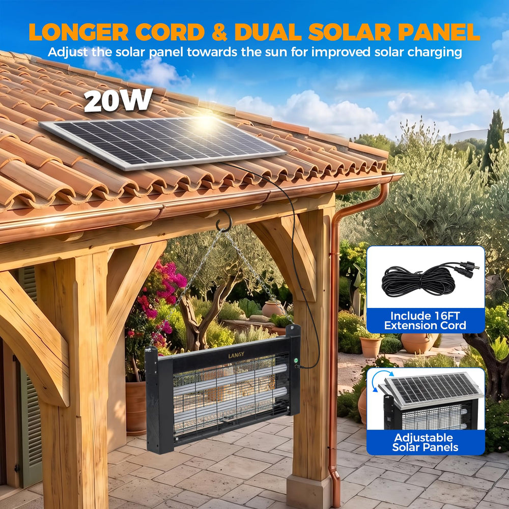 LANGY 20W Solar Bug Zapper battery compartment