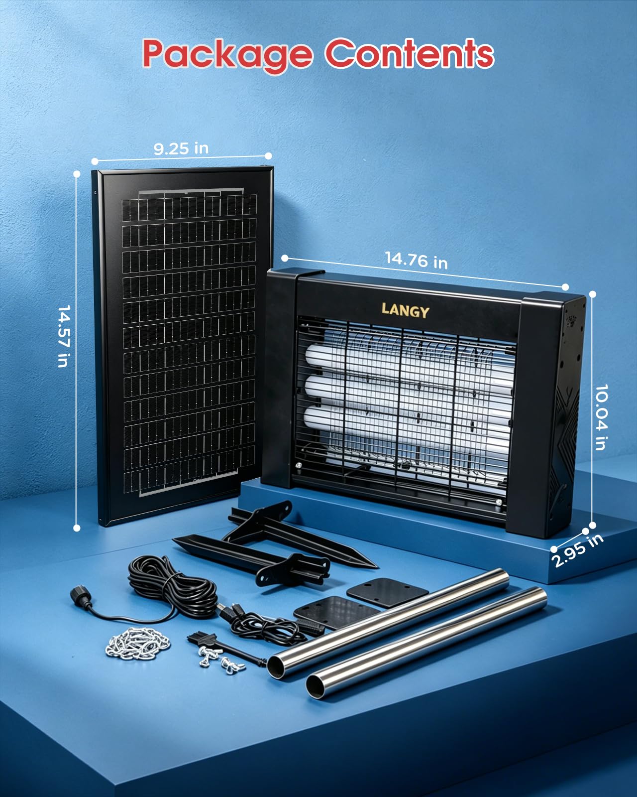 LANGY Solar Bug Zapper Outdoor displaying control buttons