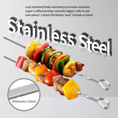 LANNEY 14-inch kabob skewer alongside 17-inch skewer
