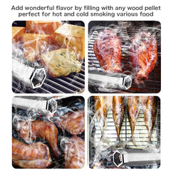 LANNEY smoke tube in use on a barbecue grill