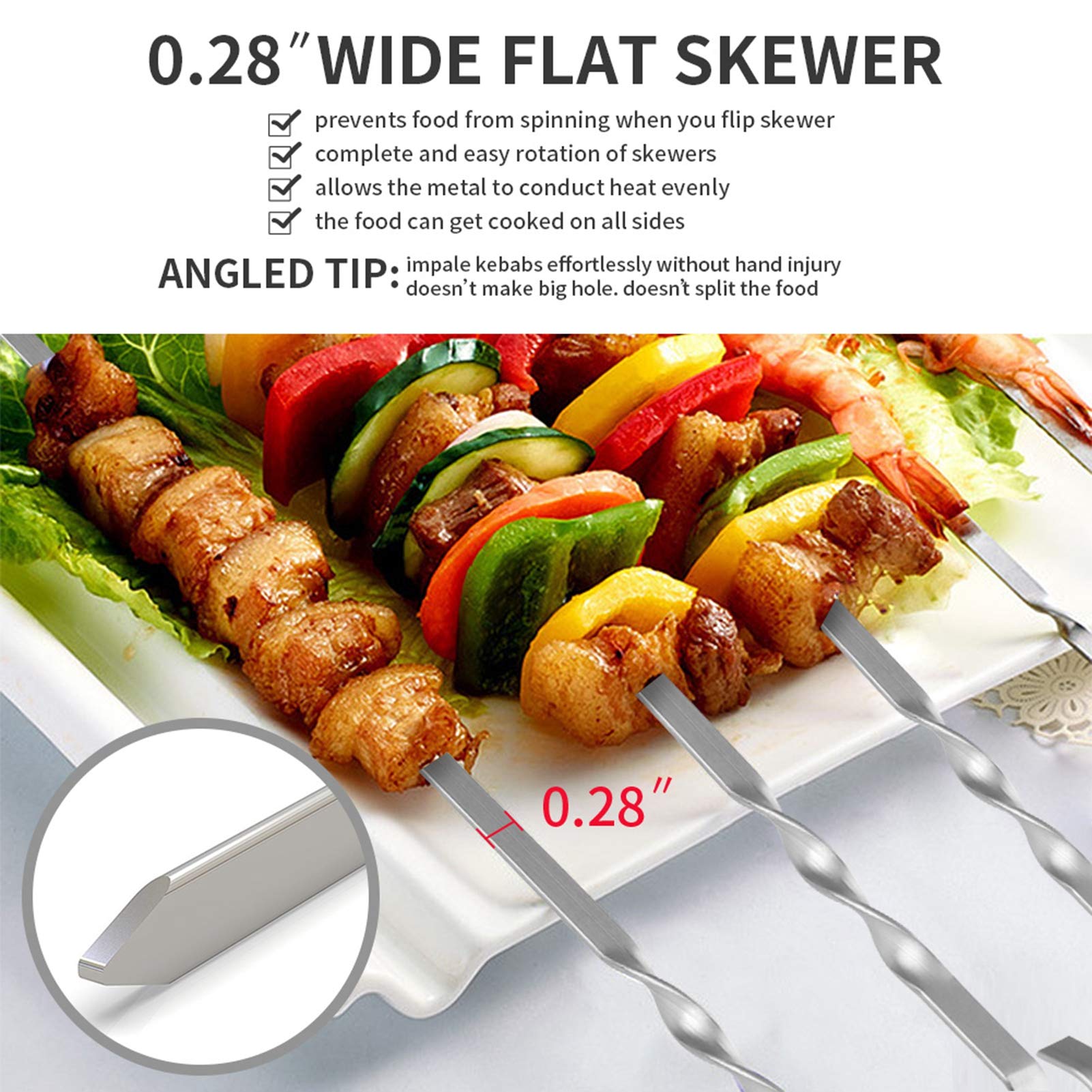 LANNEY stainless steel skewer set with storage pouch