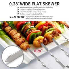 LANNEY stainless steel skewer set with storage pouch