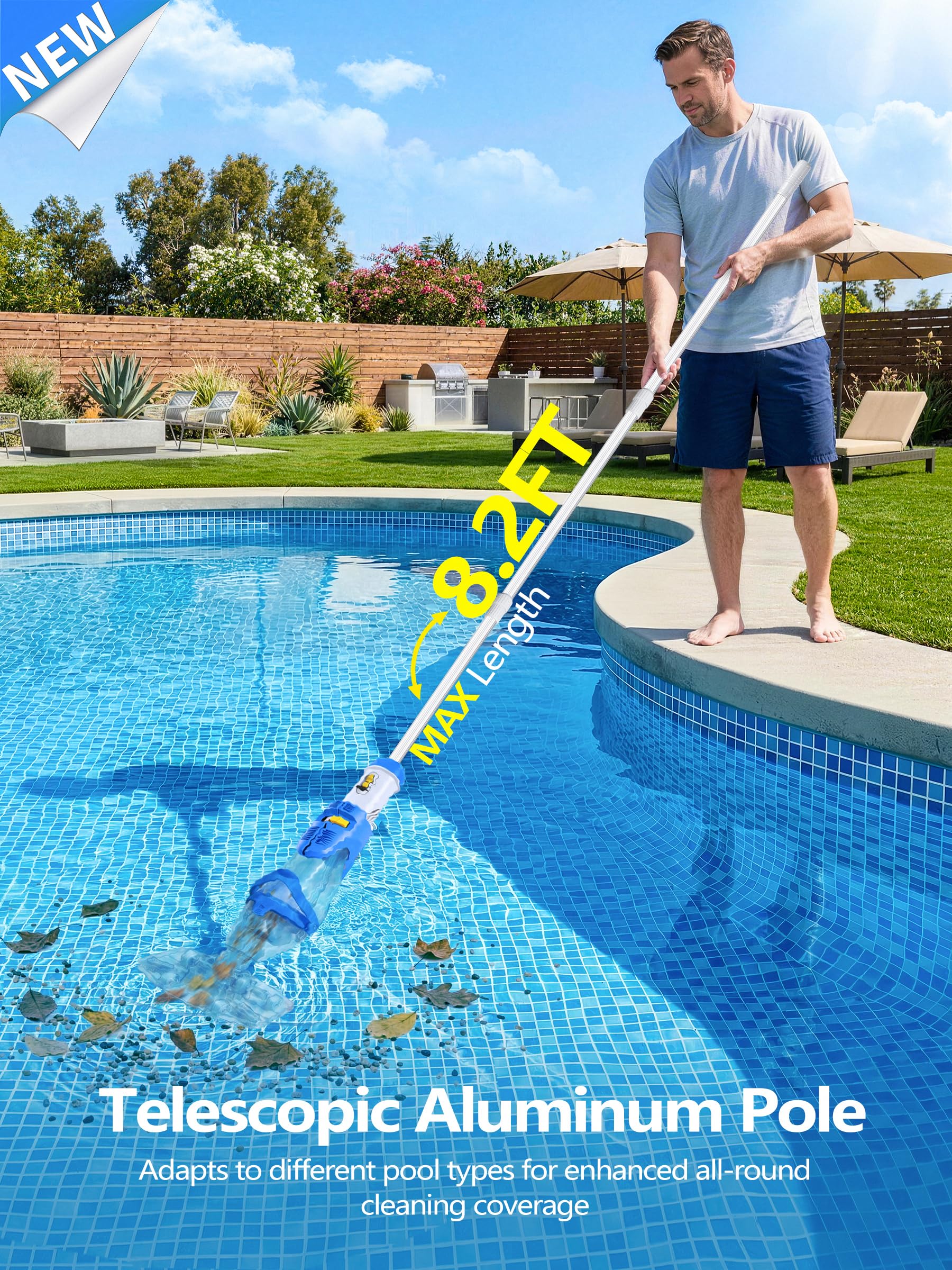 LanOcean Cordless Pool Vacuum brush head close-up