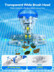 LanOcean Cordless Pool Vacuum in use in a shallow pool area