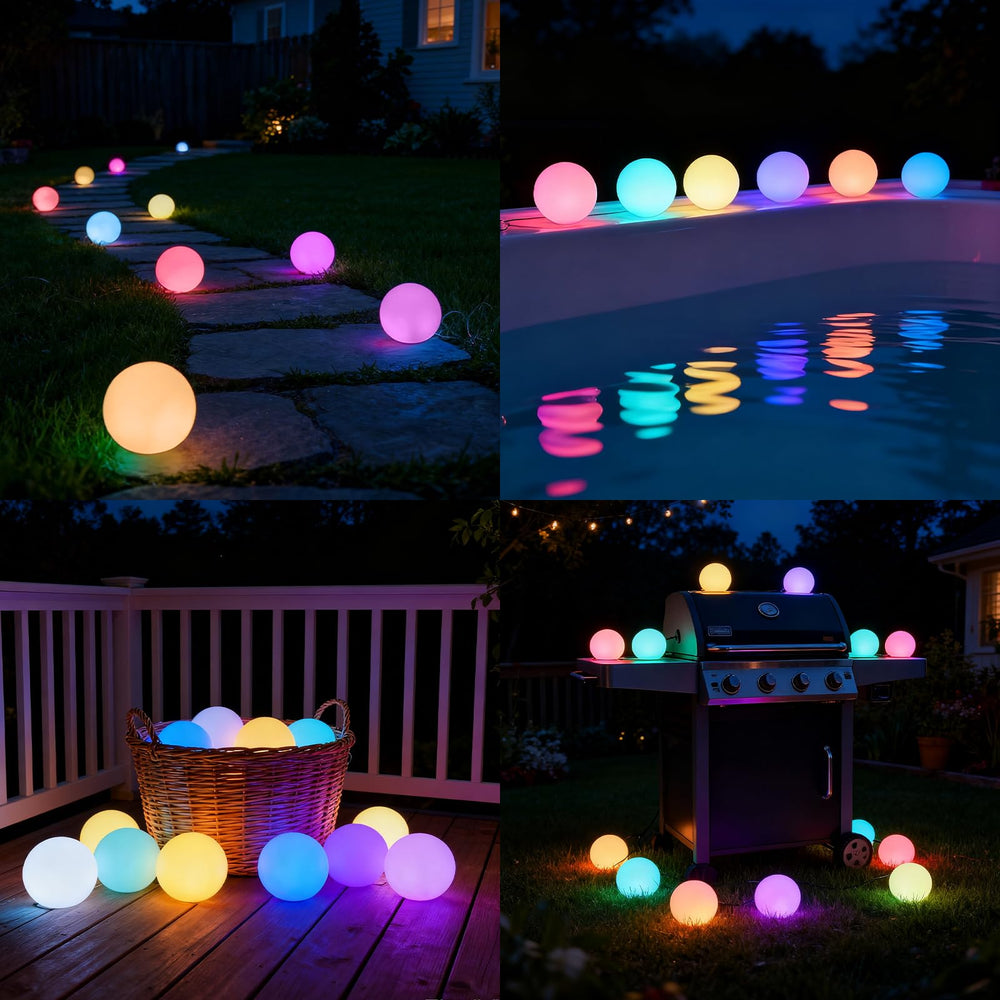LanPool Floating Pool Light Ball close-up showing matte finish