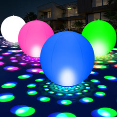 LanPool Floating Pool Lights 15in white inflatable model front view