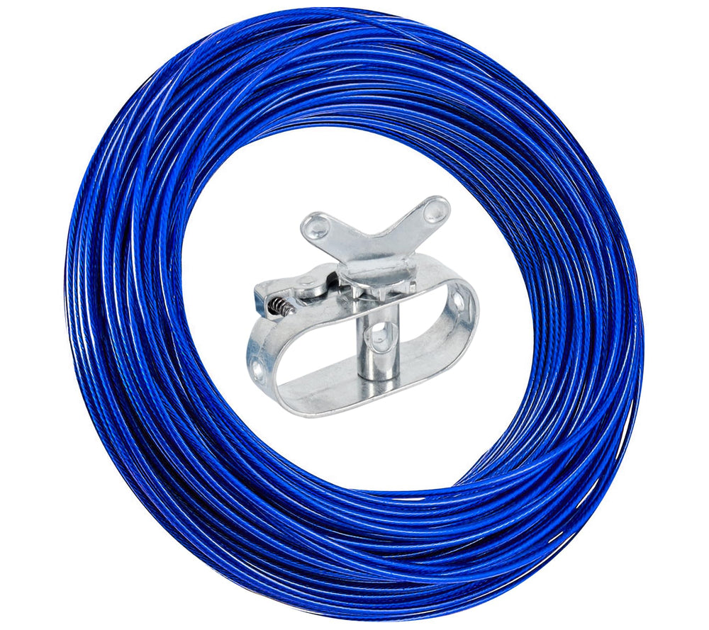 LanPool Pool Cover Winch and Cable Kit, blue, front view