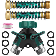 LANPOWAE Hose Splitter 2 Way front view with faucet connection