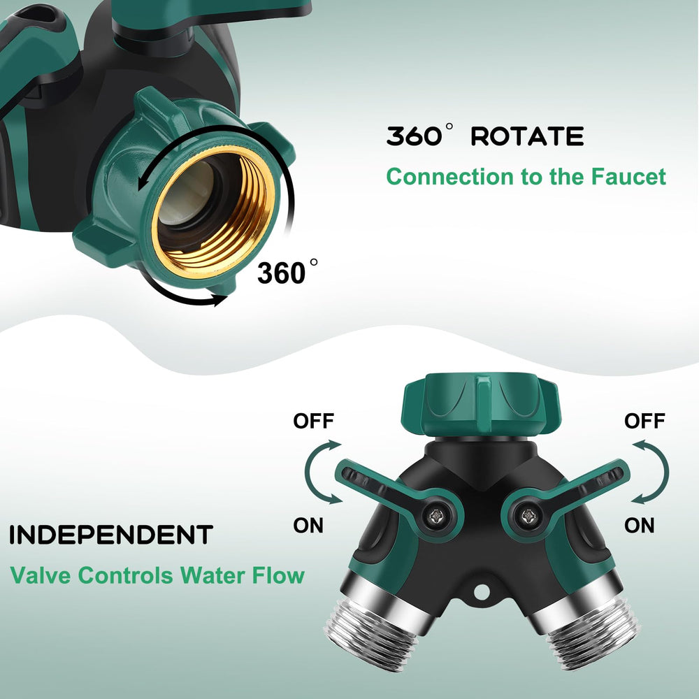 LANPOWAE Hose Splitter 2 Way in use watering a garden