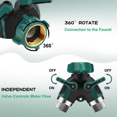 LANPOWAE hose splitter connected to a garden faucet