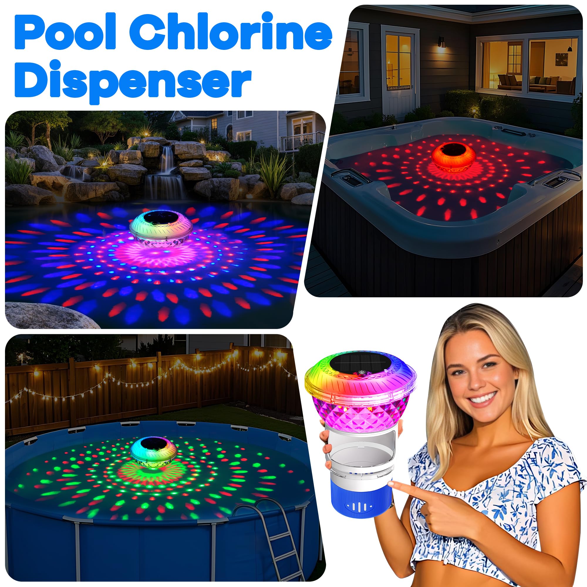 LanSuper Pool Chlorine Floater displayed with chlorine disks
