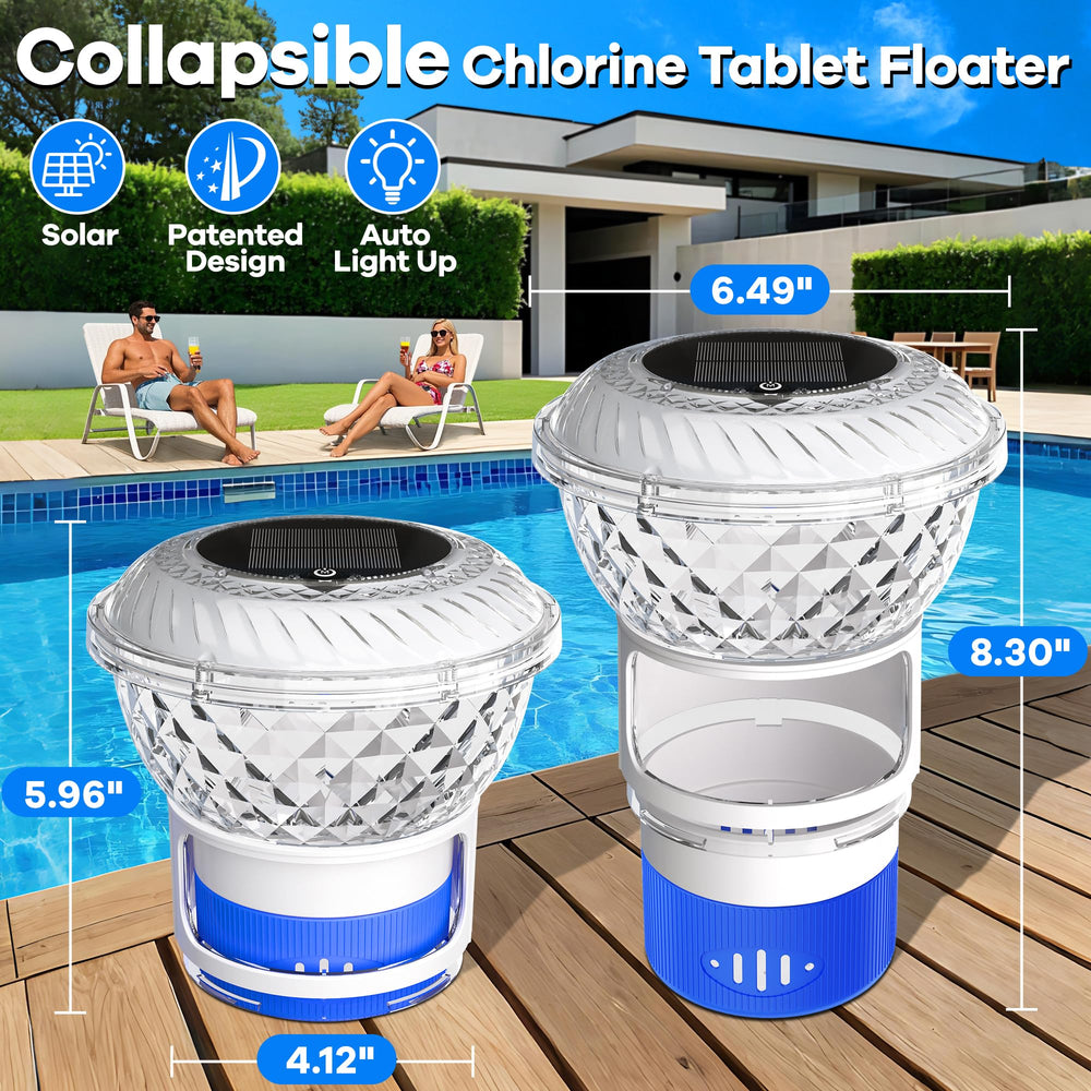 LanSuper Pool Chlorine Floater with collapsible design for storage