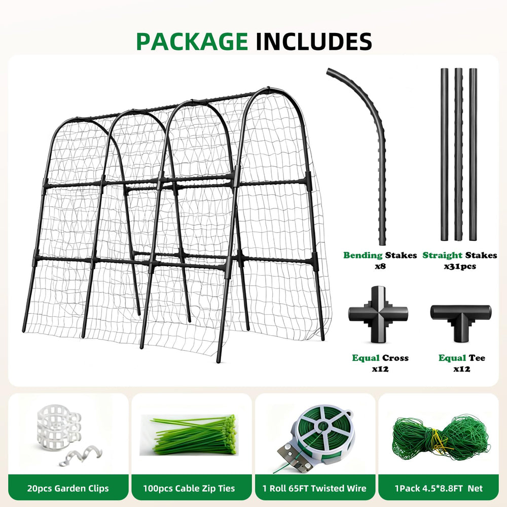 Laodier Cucumber Trellis with various climbing vegetables