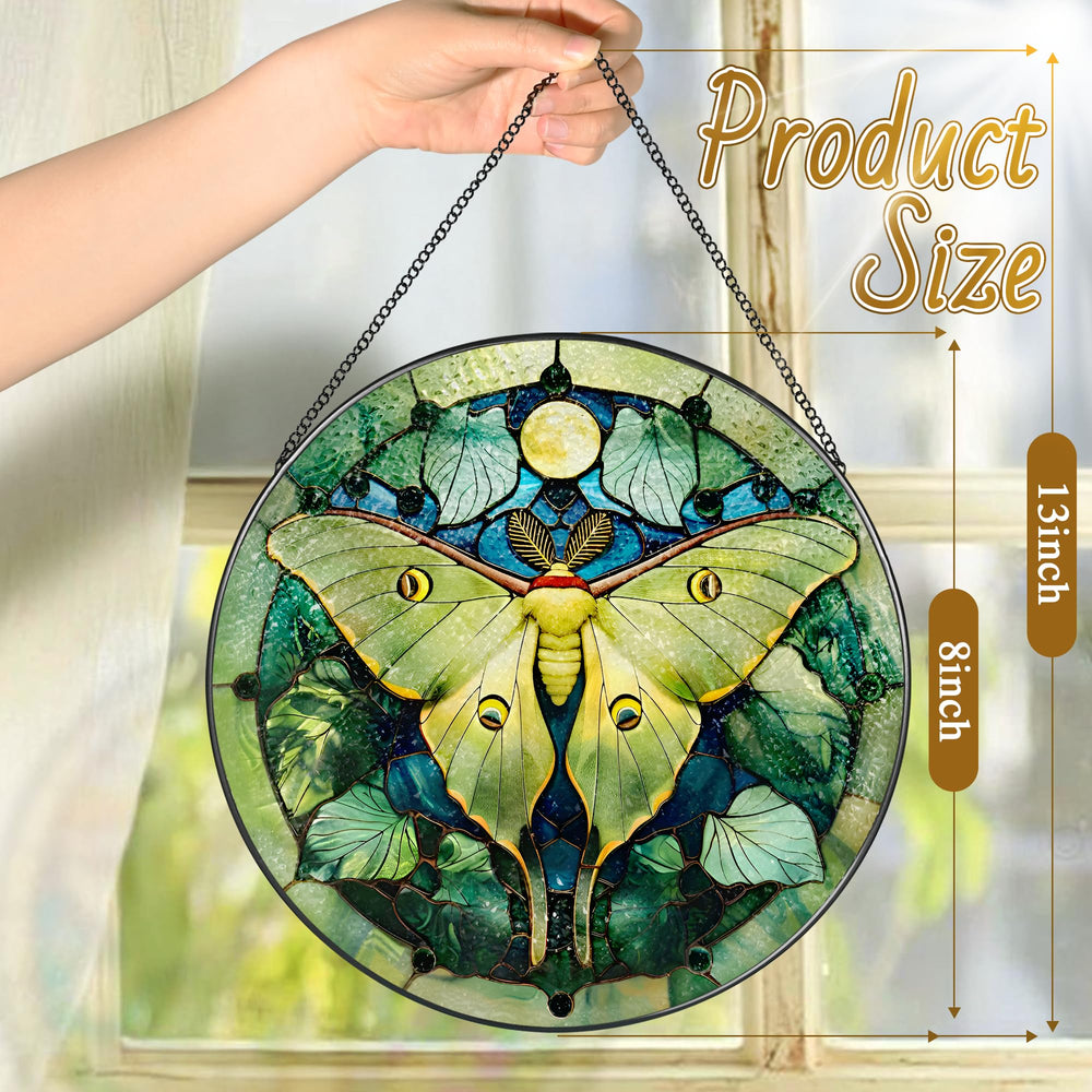 LAOWEIKI Luna Moth Suncatcher hanging in window