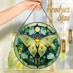 LAOWEIKI Luna Moth Suncatcher hanging in window