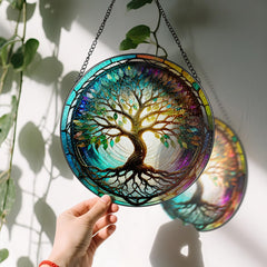 LAOWEIKI suncatcher hanging in a bright window