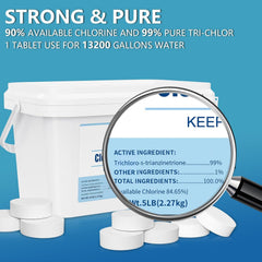 Laptoper Chlorine Tablets displayed on a pool deck