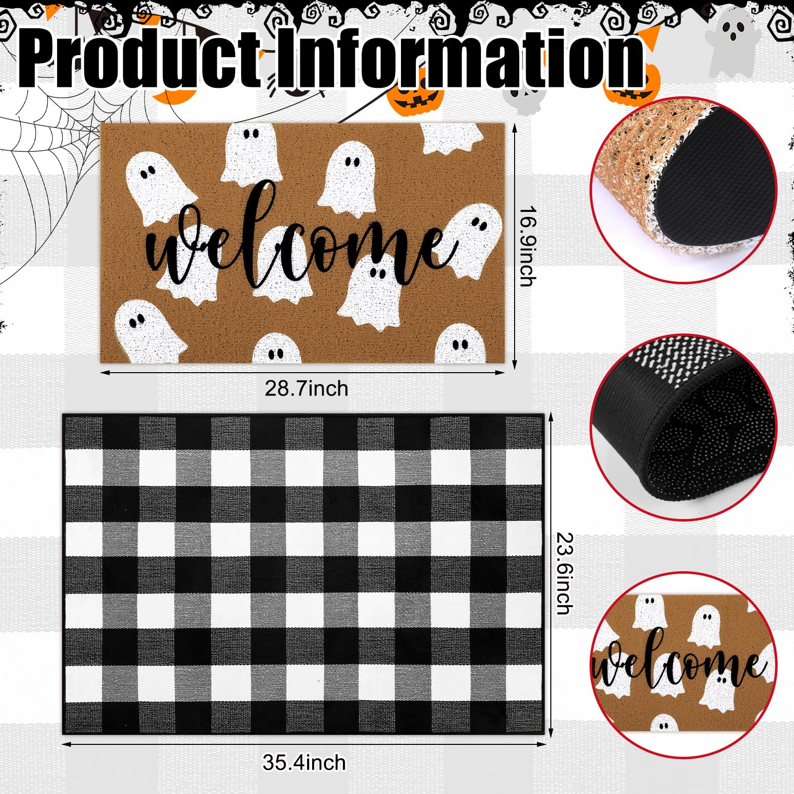 Large doormat measuring 23.6 x 35.4 inches