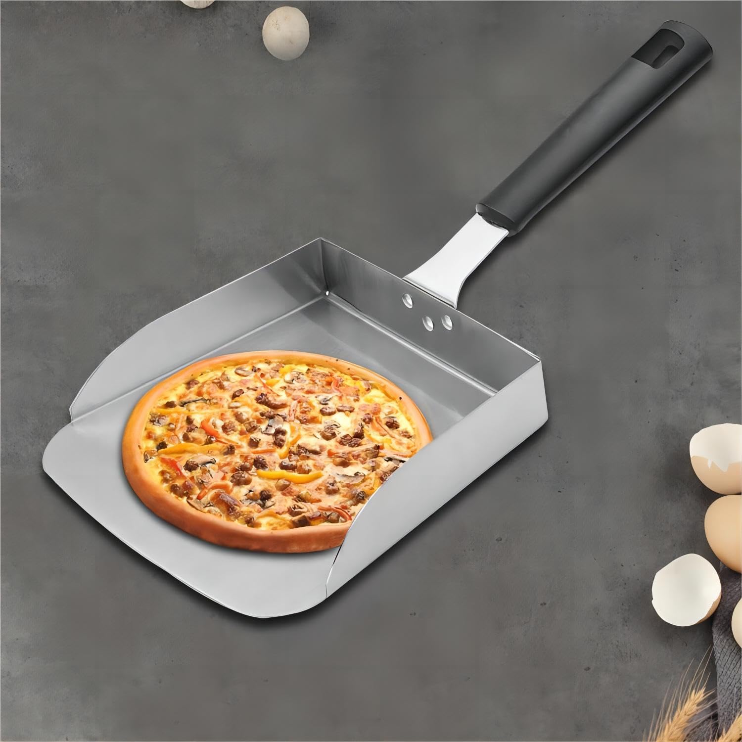 Large Griddle Scoop alongside grilled vegetables and meats