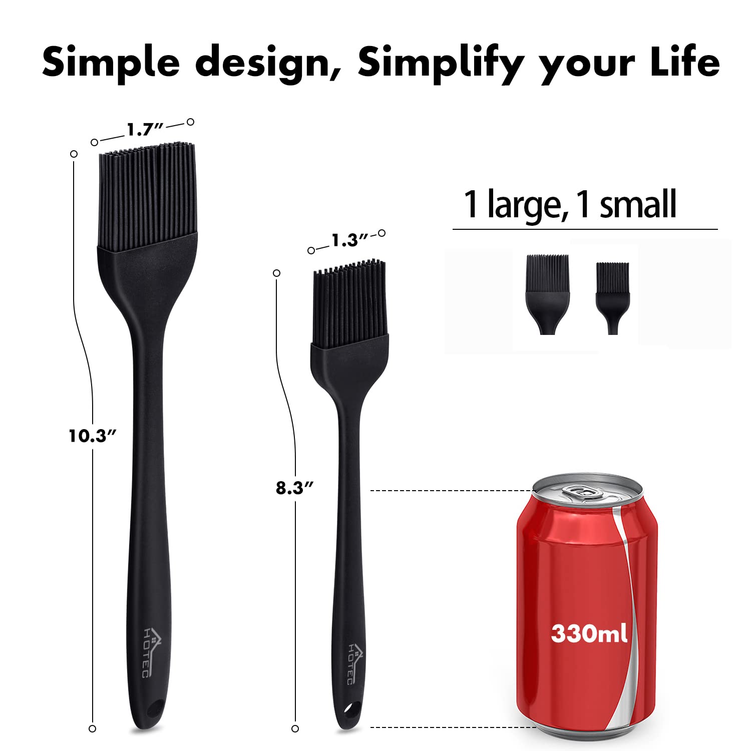 Large HOTEC Basting Brush, 10.3 inches with silicone bristles