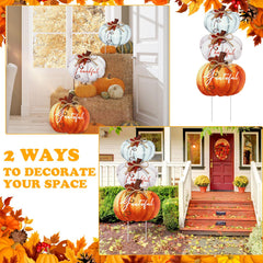 Large pumpkin yard stake by Geetery in outdoor garden