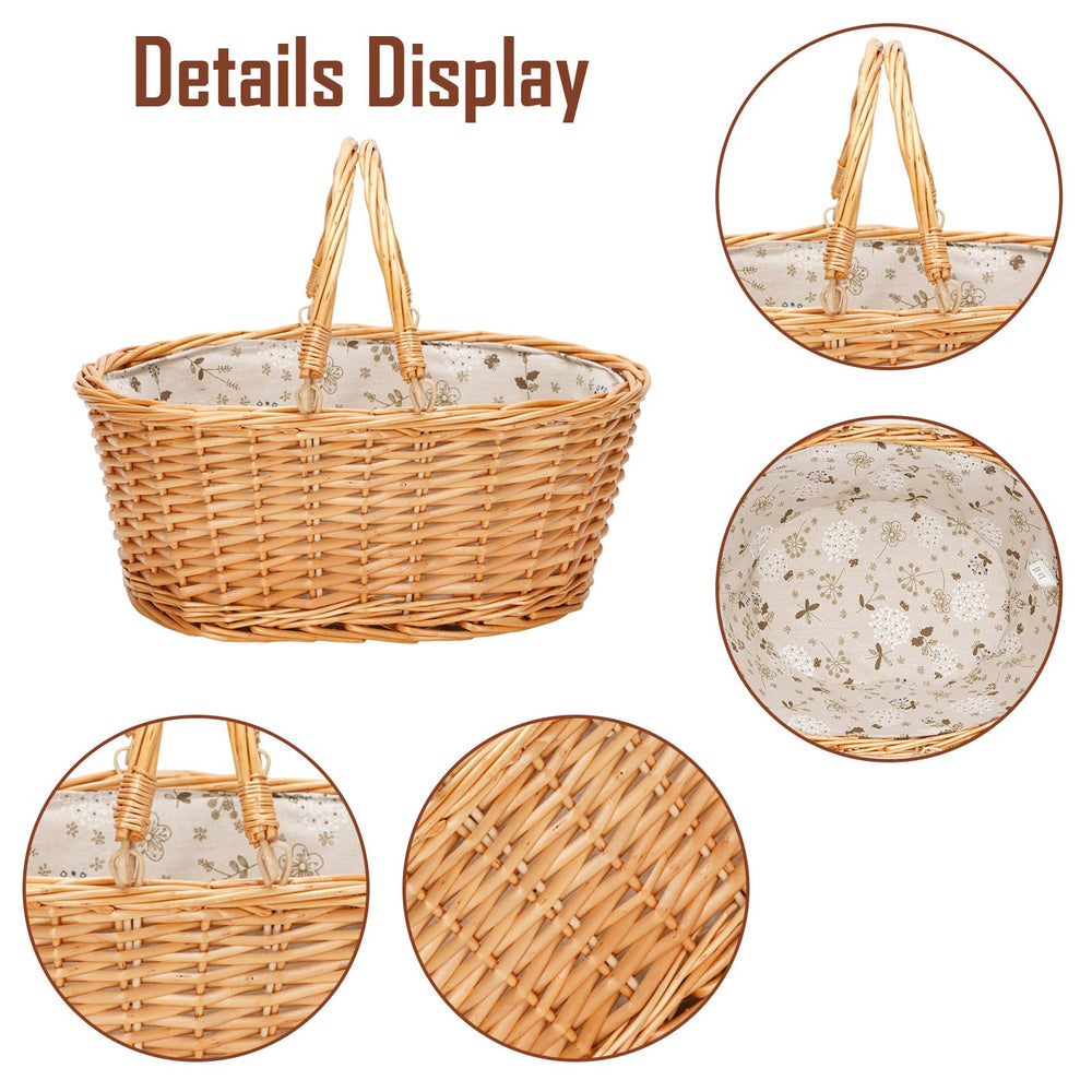 Large wicker basket with polyester liner inside