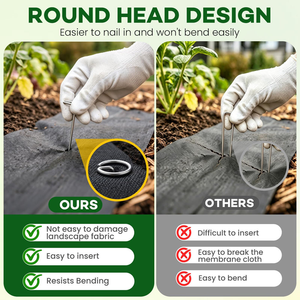Larger round top of Alotiki landscape staples