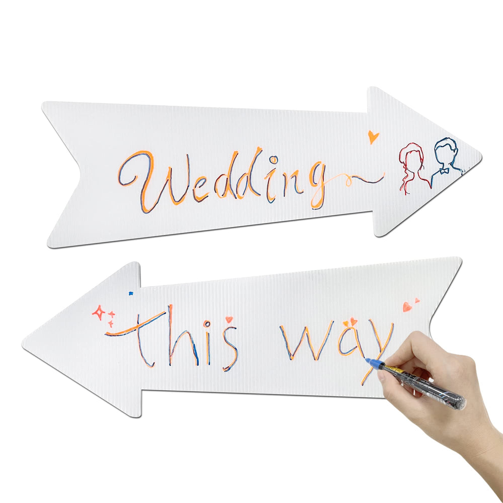 LARREEDE Blank Arrow Sign customizable for birthday party