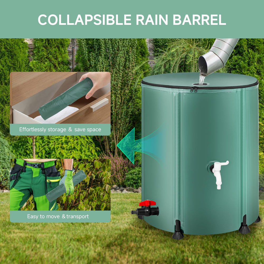 Laspeiraux rain barrel with screw-in faucet and overflow kit