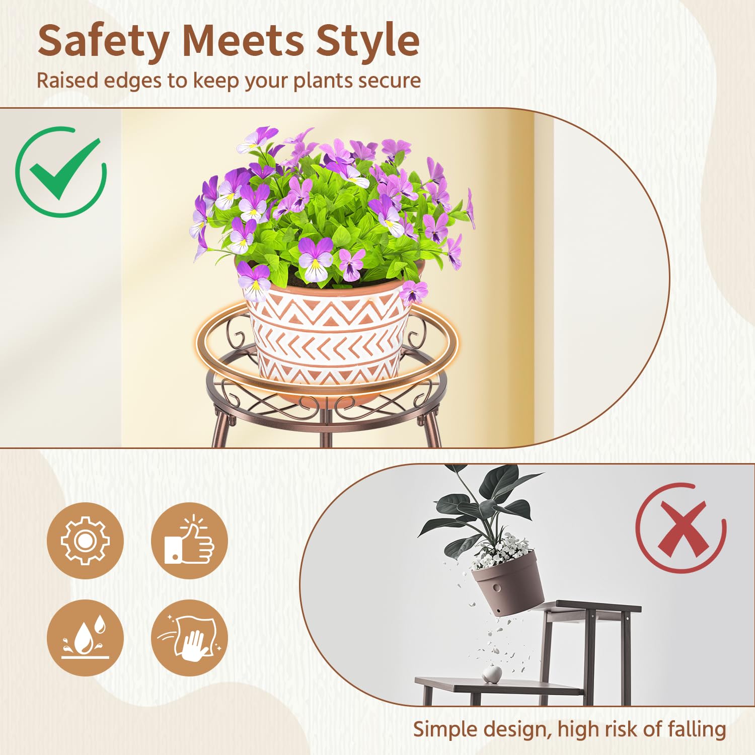 LASZOLA 3-Tier Plant Stand displayed in an outdoor garden