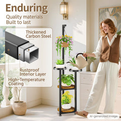 LASZOLA 4 Tier Plant Stand assembled in a living room
