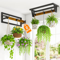 LASZOLA plant hanger holder shelf indoor wall mount brown