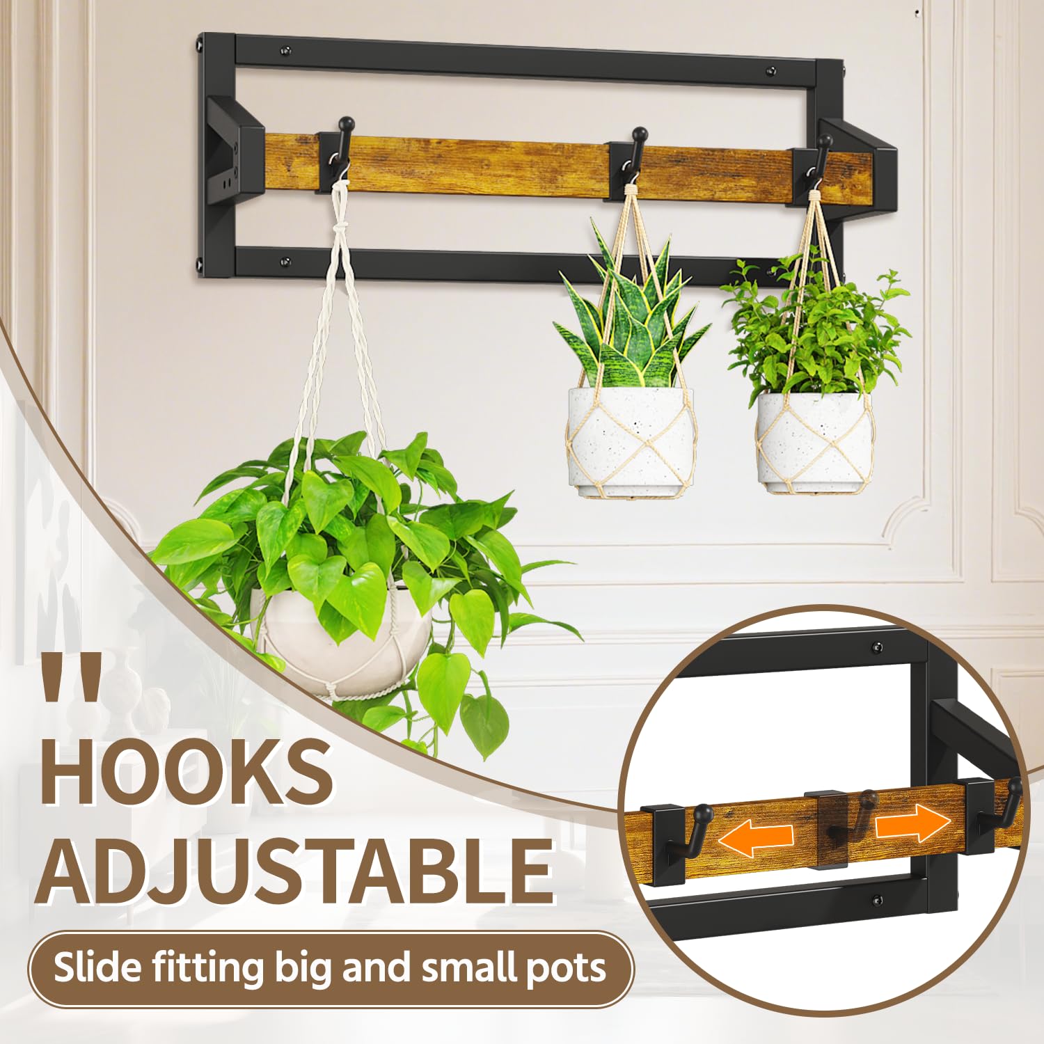 LASZOLA plant hanger showcasing plants in living room