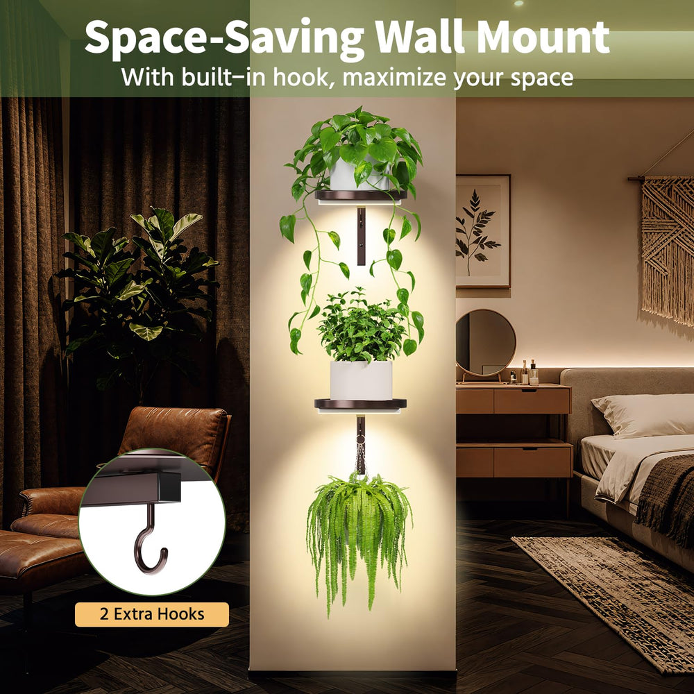 LASZOLA plant hanger with plants mounted in a cozy indoor setting