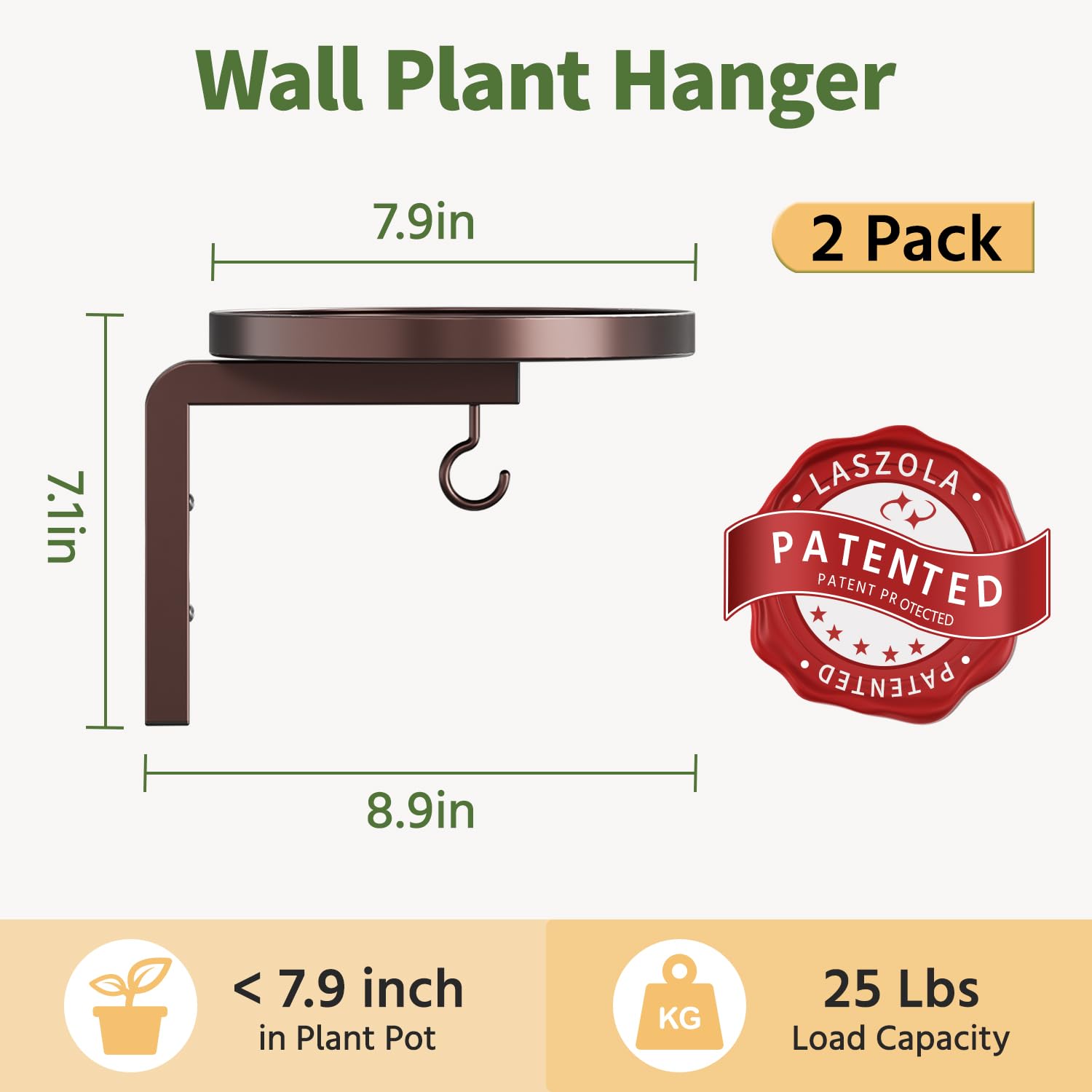 LASZOLA plant hanger with potted plants displayed on it