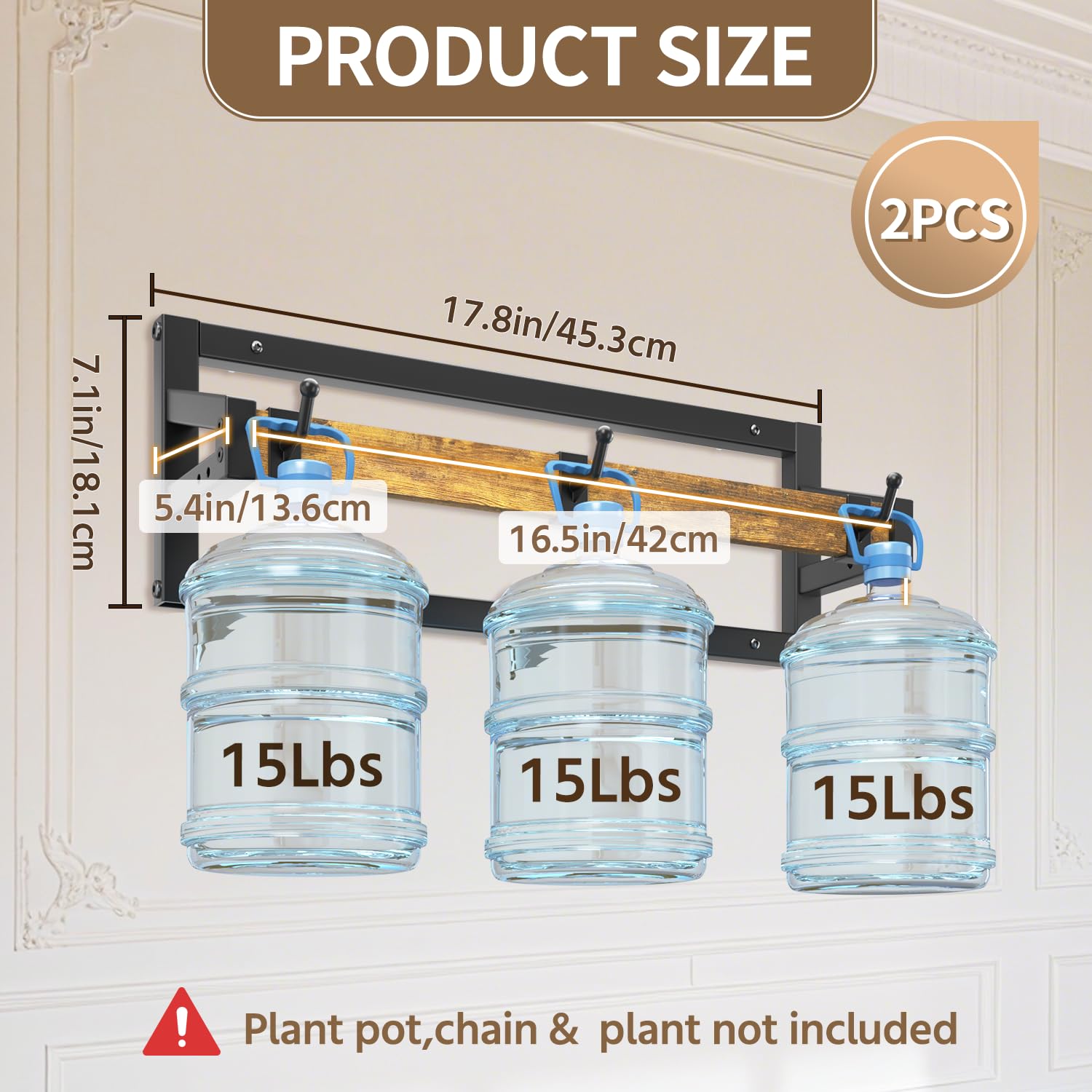 LASZOLA plant hanger with six hooks for secure placement