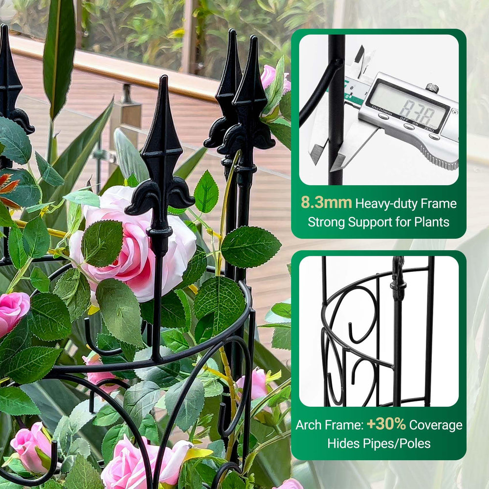 LATIHUUM Garden Trellis curved design showing climbing plants