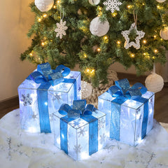 Lauzior Christmas Lighted Gift Boxes large size with snowflake design