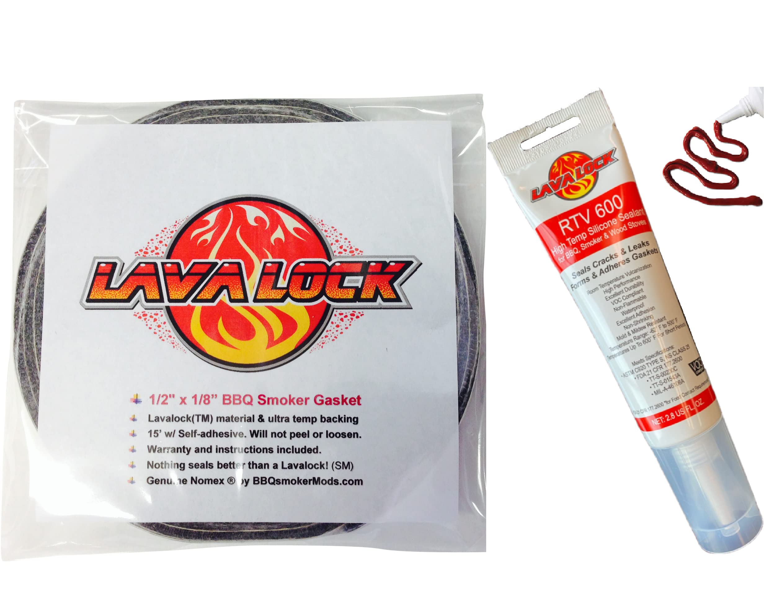 LavaLock Self Stick PRO Pack 1/2" x 1/8" Grey Gasket Seal front view