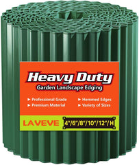 LAVEVE Corrugated Metal Garden Edging Green front view