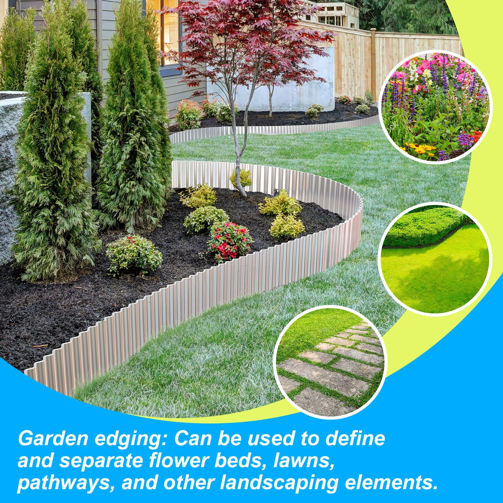 LAVEVE Corrugated Metal Garden Edging packaging view