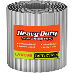 LAVEVE corrugated metal garden edging, silver, front view